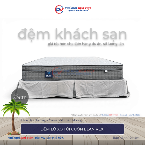 Đệm lò xo túi cuộn Elan Rexi - Dày 23cm